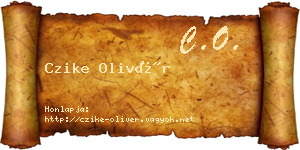 Czike Olivér névjegykártya